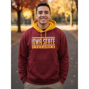 Colosseum Iowa State Cyclones Hoodie Sweatshirt Men's XL Maroon Yellow Pullover
